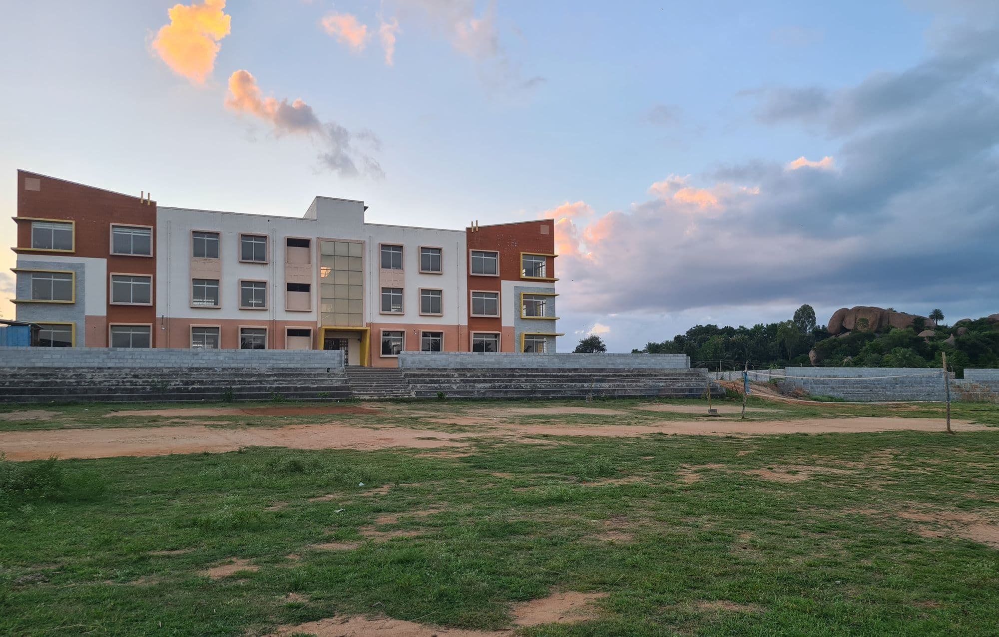 The campus at sunset